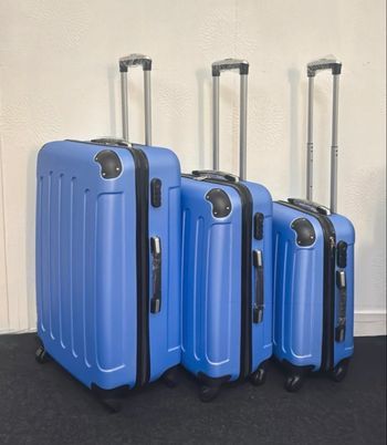 Set de 3 valises rigides – Bleu Azur – État Neuf
