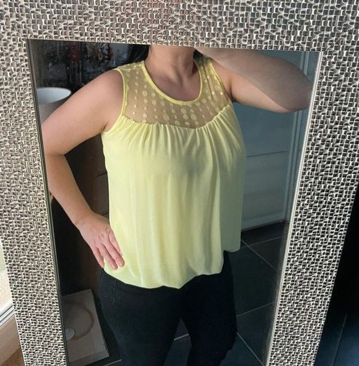 top jaune voilage