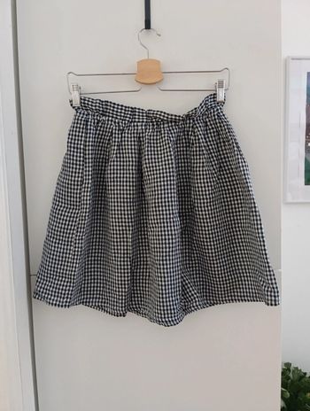 Jupe vichy lin et coton patineuse Monoprix taille 36