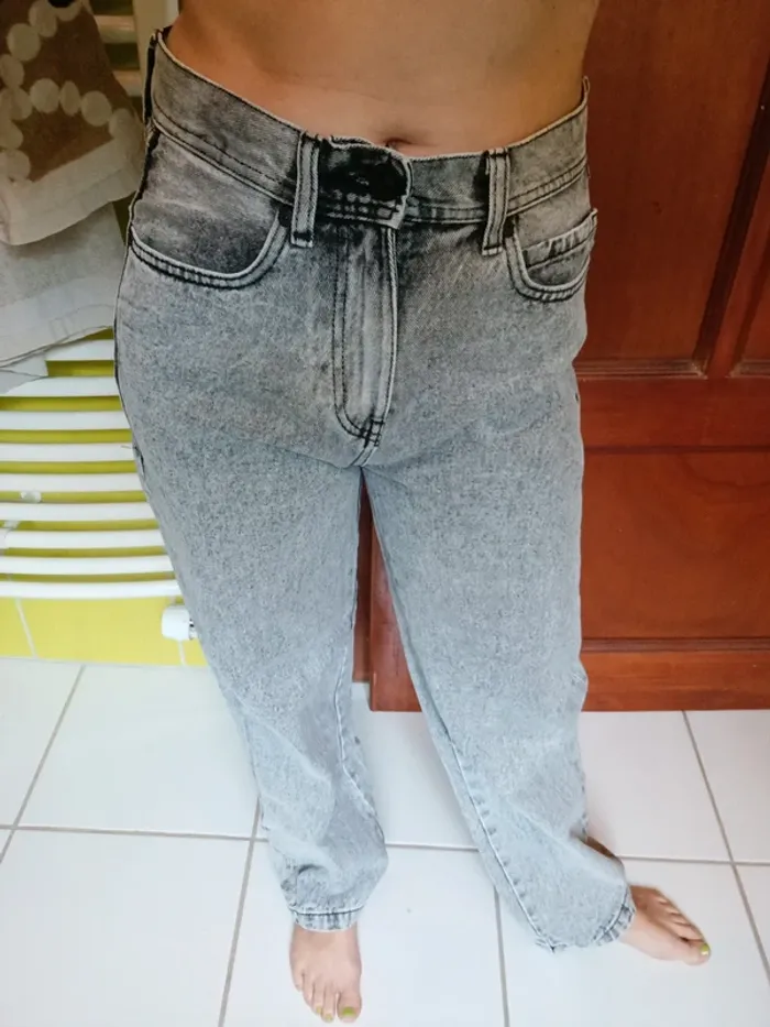 Jeans femme gris Baggy FSBN - photo numéro 5