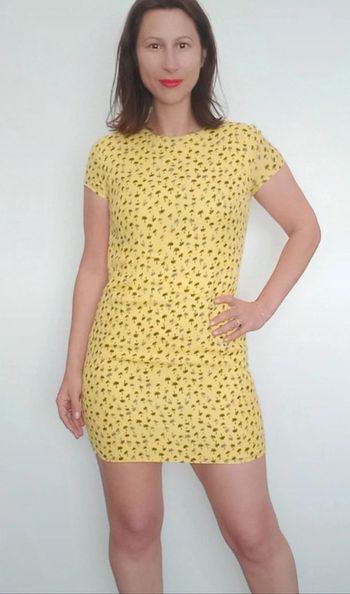 Robe été jaune motifs paliers