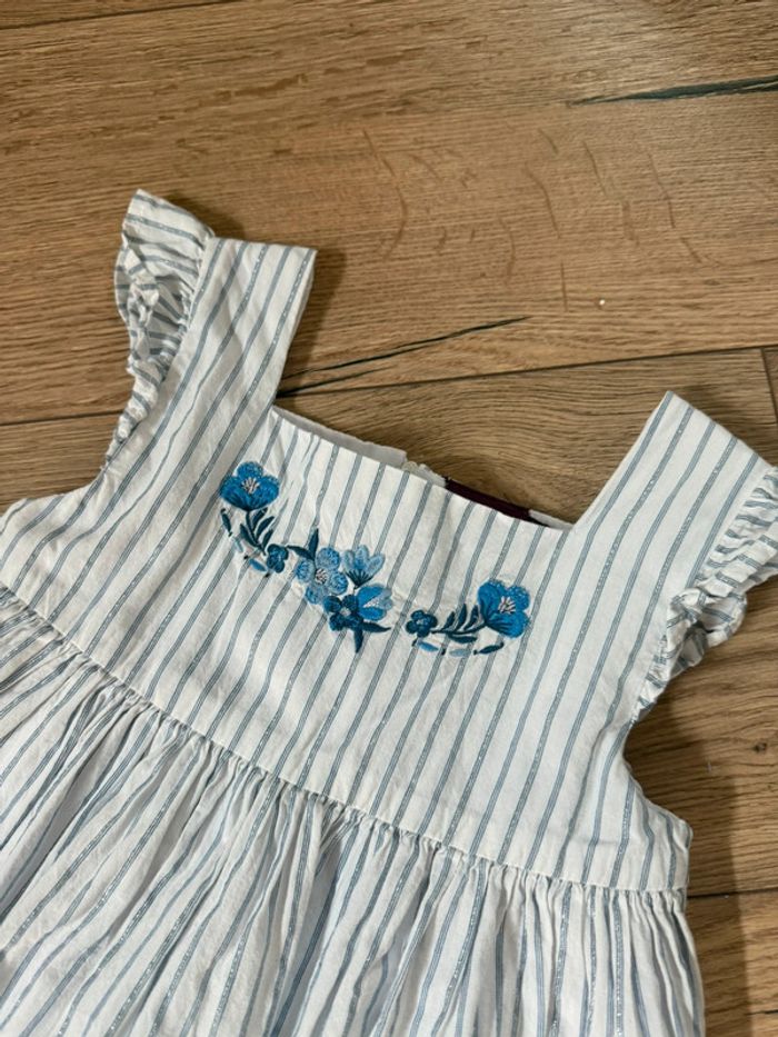 Jolie robe Sergent major 4 ans - bleue et blanche, liseré argenté - photo numéro 4