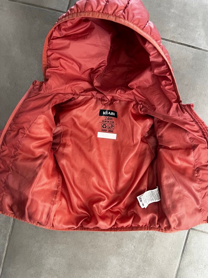Doudoune matelassée avec capuche rose Kiabi 24 mois - photo numéro 3