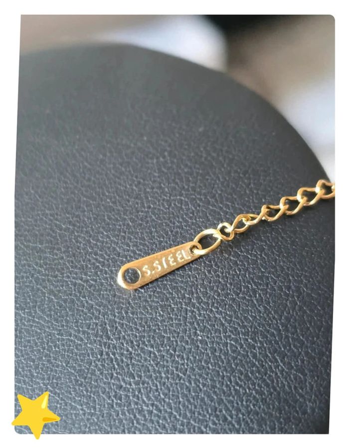 Collier maille jaseron pendentif papillon rose avec pierre d'ornement acier inoxydable - photo numéro 4