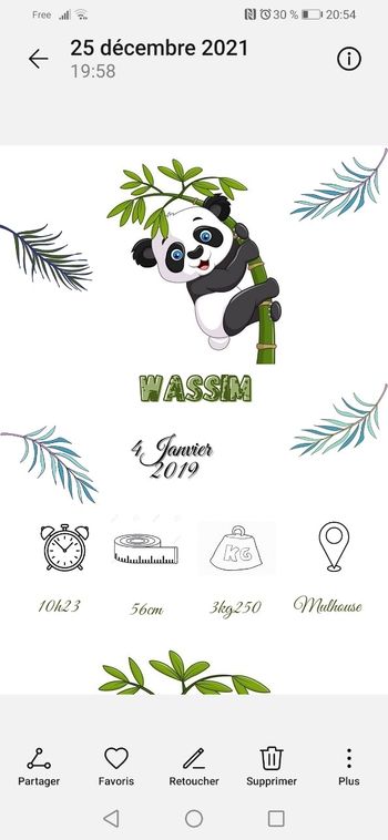 Affiche naissance personnalisée