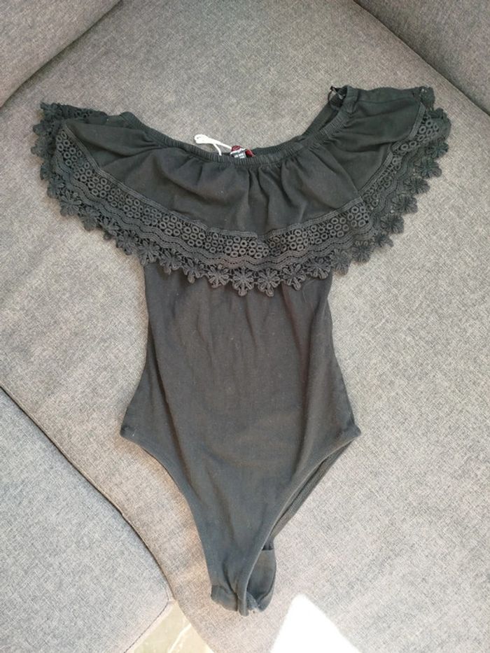 Body broderie dentelle noir xxs fille Jennyfer