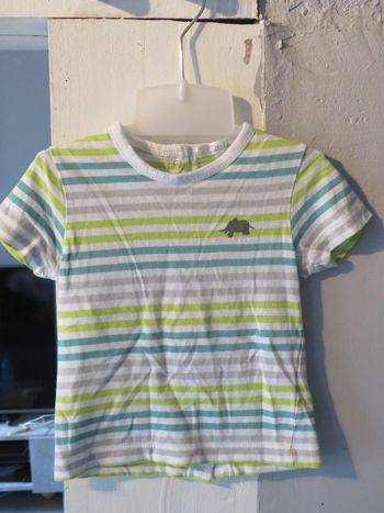 T-shirt manche courte 12 mois Kitchoun multico vert 74 cm