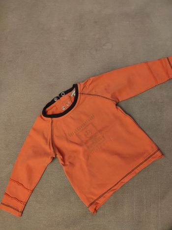 Tee shirt manches longues orange orchestra 6 mois