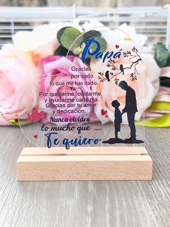 Plaque cœur " PAPA " en espagnol