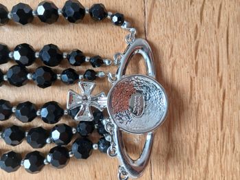 Collier triple perle noir