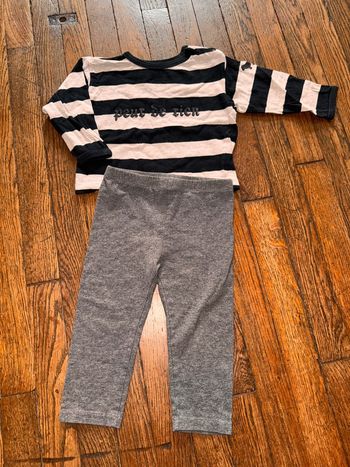 Haut lili gaufrette et bas Bout’chou 12 mois