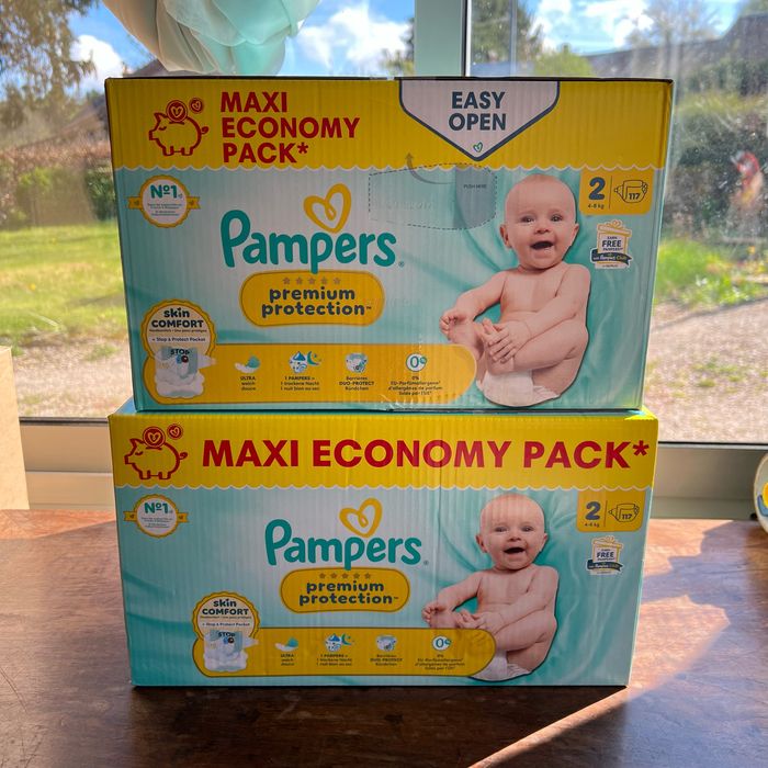 Couche taille 2 Pampers Premium : 234 couches (2*117)