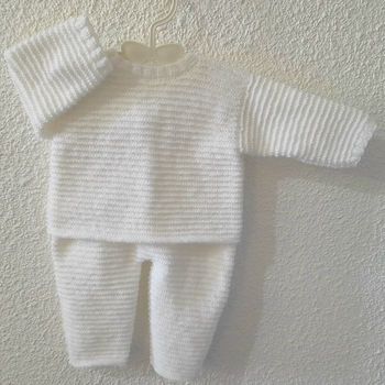 Ensemble 1-3 mois NEUF tricot bébé fait main