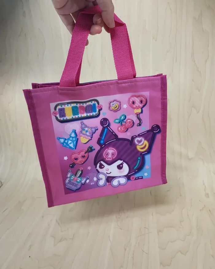 Mini tote bag Sanrio Kuromi néon rose - photo numéro 4