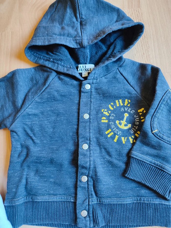 Lot sweat zippé à capuche Mini Jungle et débardeur Twiddy en 9M - photo numéro 6
