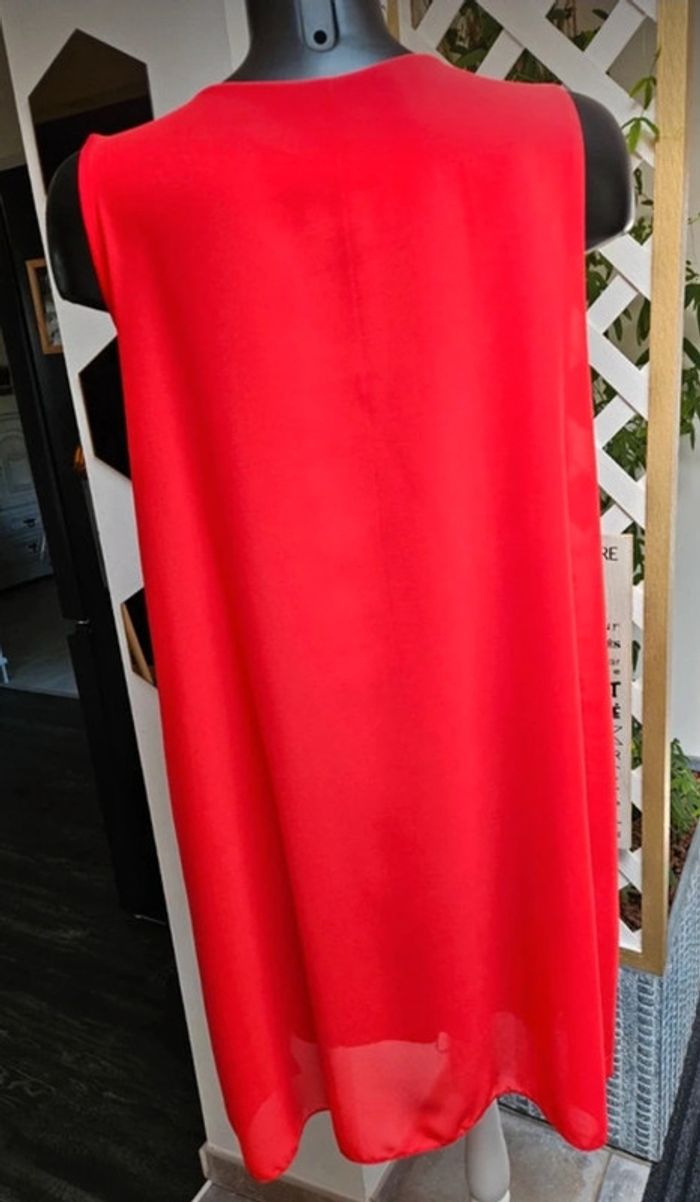 Robe tunique en voile rouge taille XL - photo numéro 4