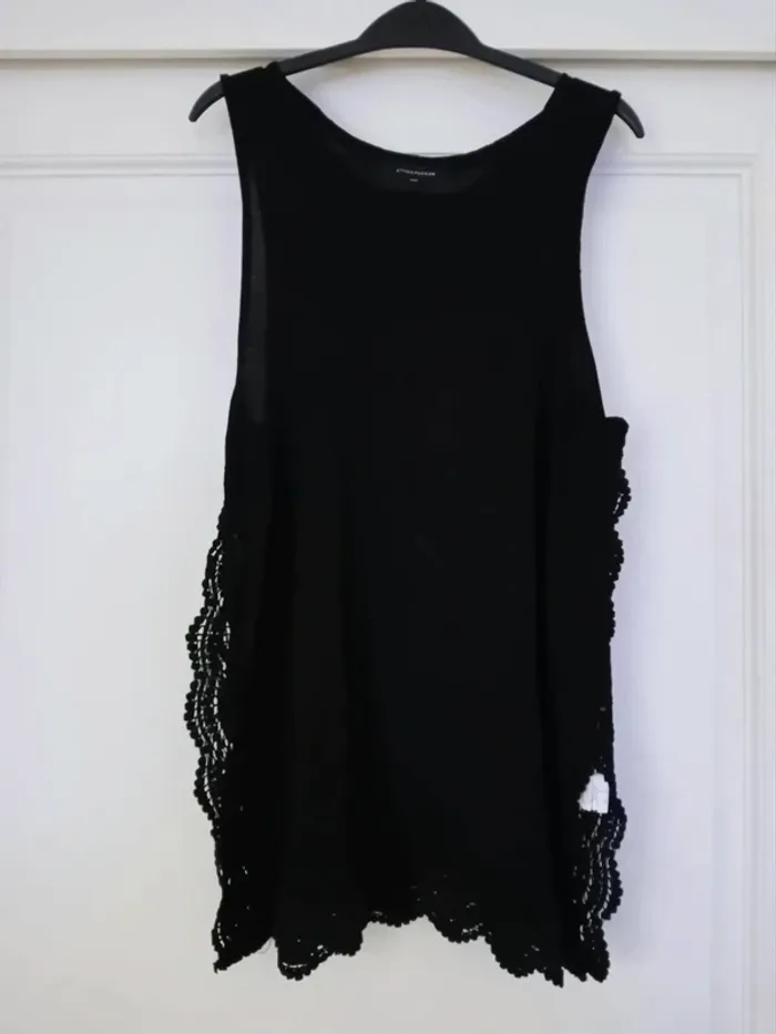 Tunique t-shirt dentelle noire atmosphere 40