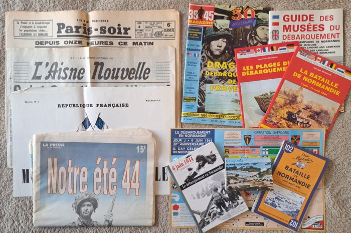 📚 Lot de divers documents livres magazines 2ème Guerre Mondiale et Débarquement de Normandie