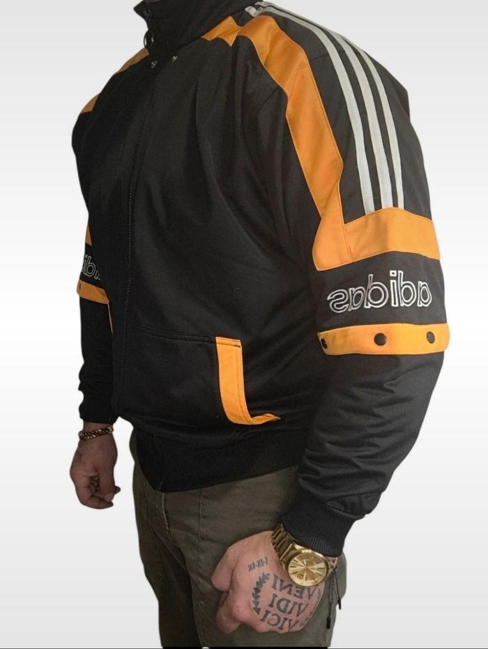 Veste haut de survêtement adidas,noir et orange, vintage, taille L, - photo numéro 7