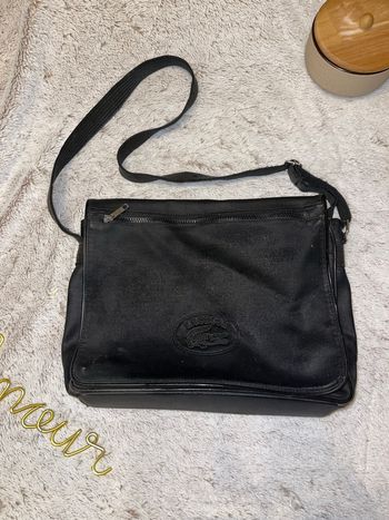Sac bandoulière noir messenger - Lacoste 