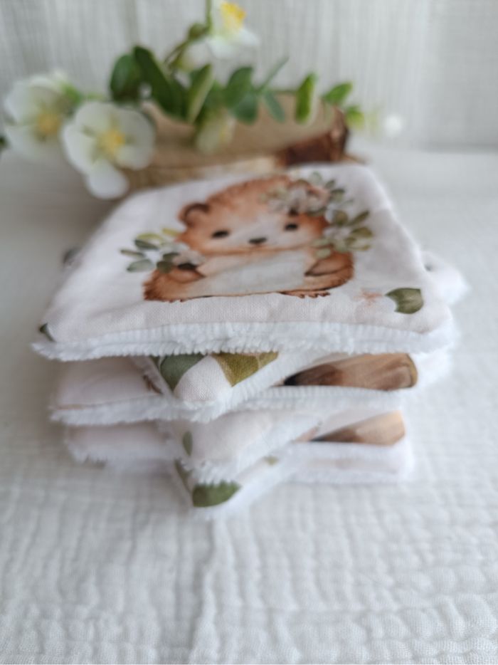 Lingettes lavables lapin hérisson - photo numéro 8