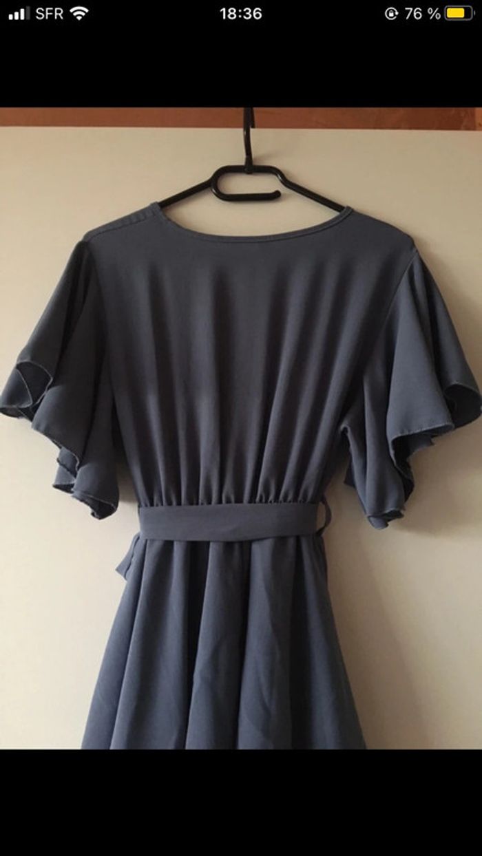 robe à volants bleu gris - photo numéro 3