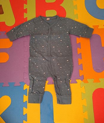 Pyjama grenouillère léger 1 pièce bleu étoiles, zeeman, taille 1 mois (56 cm)