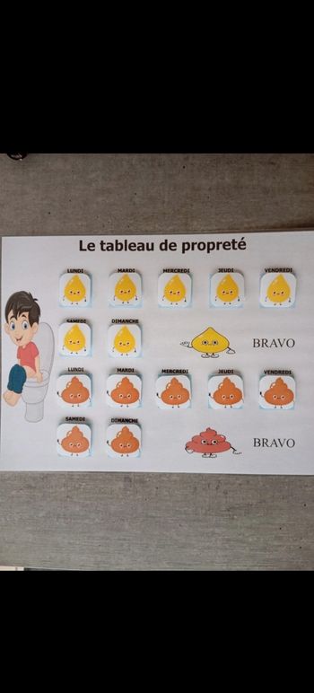 Fiche plastifiée tableau de propriété pour enfant
