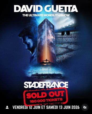 4 places de concert David Guetta 13 juin