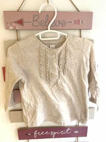 T-shirt beige fille H&M 12/18 mois
