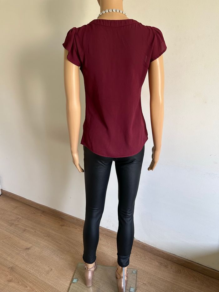 Blouse bordeaux à manches courtes Morgan taille 36 comme neuve - photo numéro 6