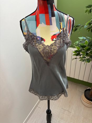 Débardeur en soie Caroll | Gris | Taille 40