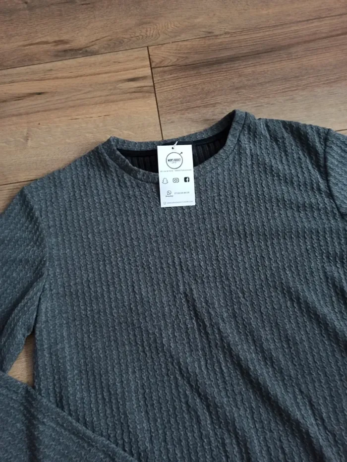 Pull assez fin homme manches longues gris xl - photo numéro 2