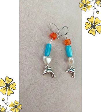 Boucles d’oreilles Dauphins en Fête – Collection Brume Bleue