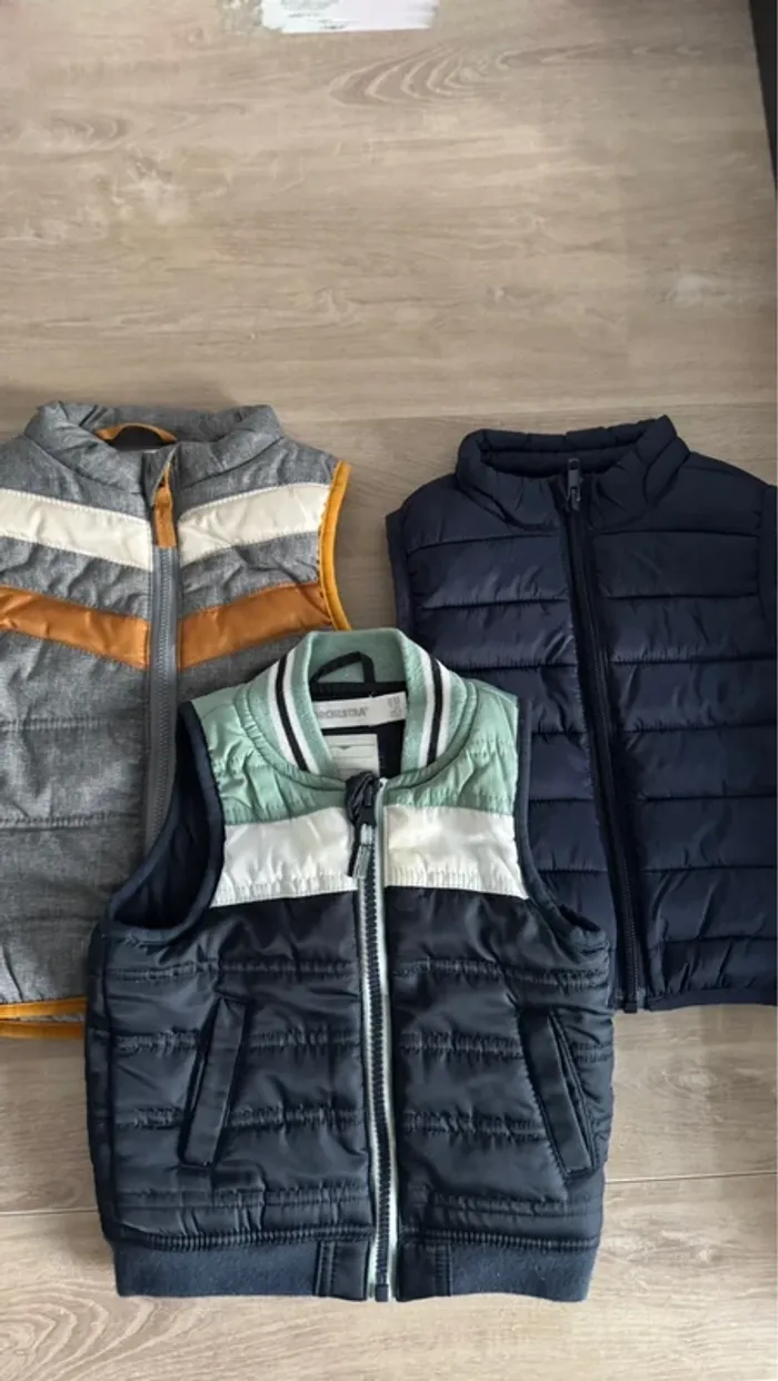 3 vestes sans manches bébé garçon