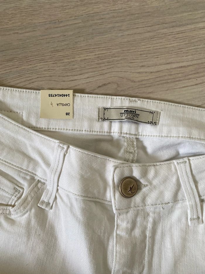 Short bermuda en jean blanc mavi uptown taille 28 soit 38 40 Neuf - photo numéro 6