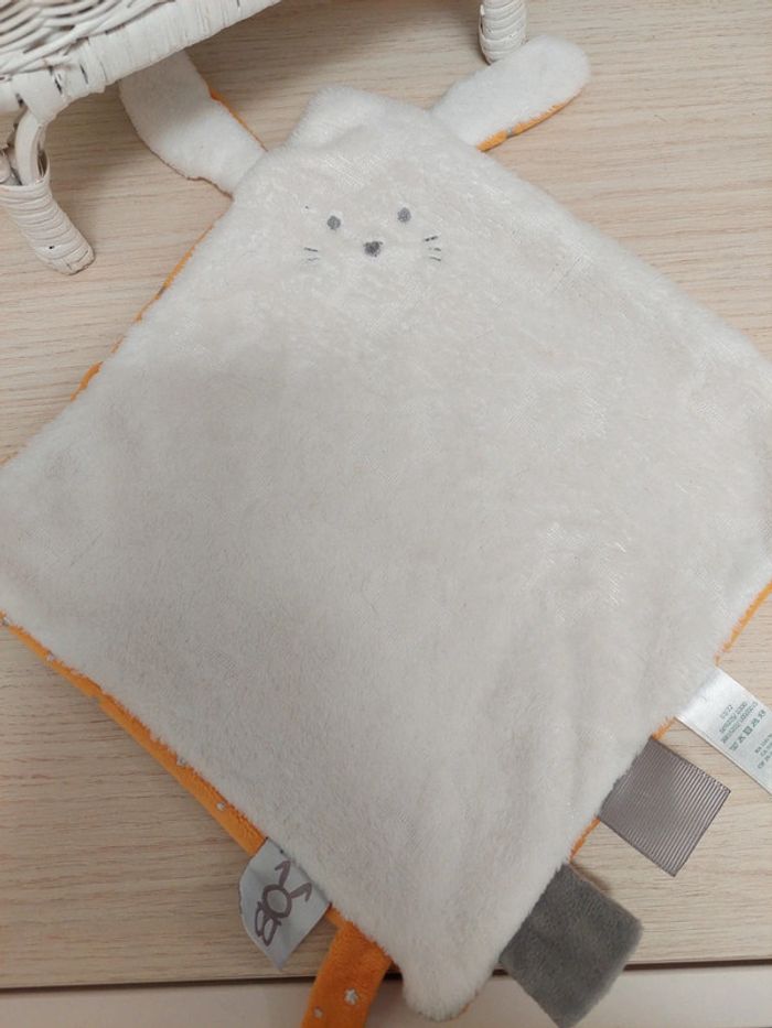 Obaibi - doudou mouchoir lapin moutarde et etoiles - photo numéro 2