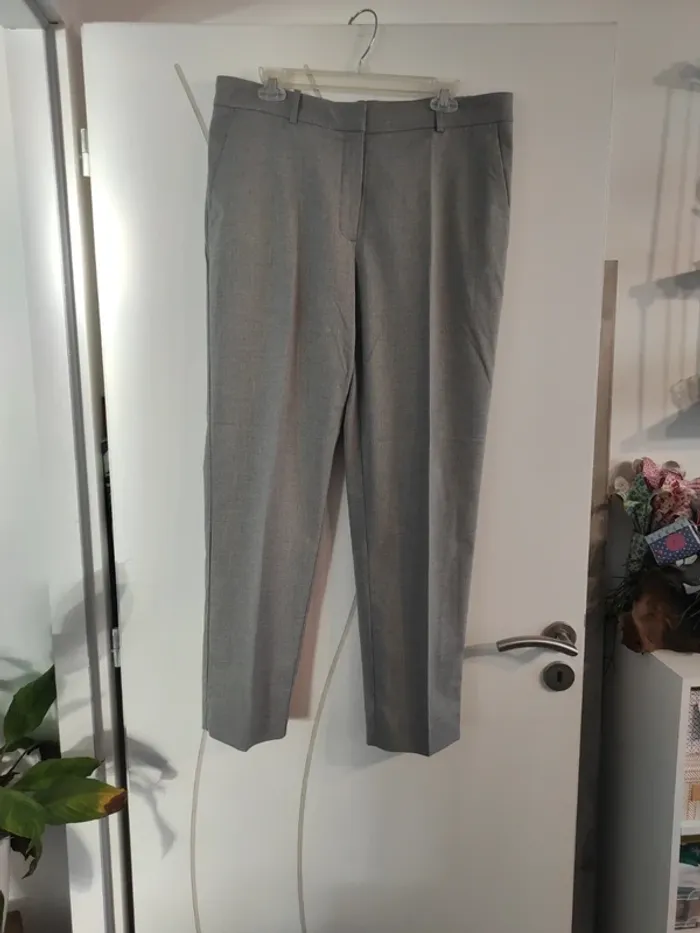 Pantalon de tailleur droit camaïeu gris T44