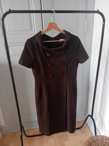 Robe vintage marron - Cinoche - 40