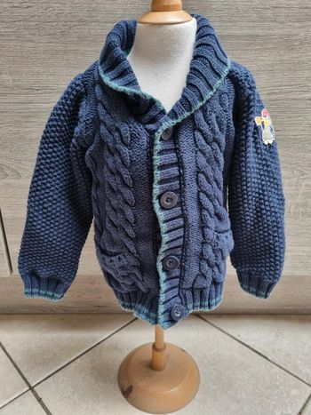 Gilet bleu marine et vert