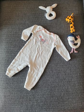 Pyjama sans pied 1 pièce coton fille Absorba 9 mois