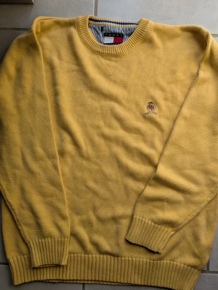 Pull léger Tommy Hilfiger – Tommy Lion Crest Flag Crew Neck Taille L - photo numéro 4