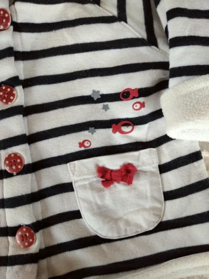 Veste gilet manteau à capuche Fille 3 mois Poisson étoile Terre de marins - photo numéro 5