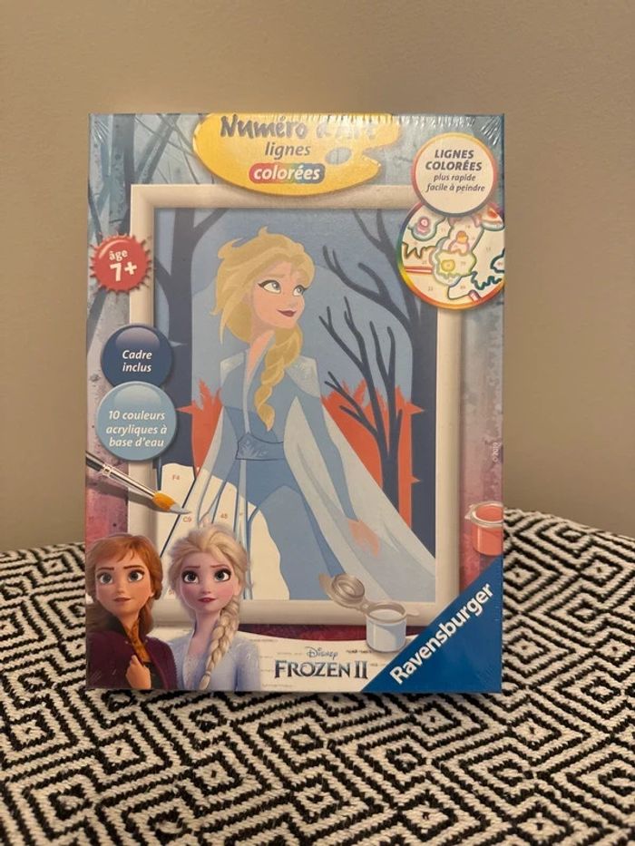 Ravensburger - Numéro d’art Lignes colorées la reine des neiges - 7 ans et +