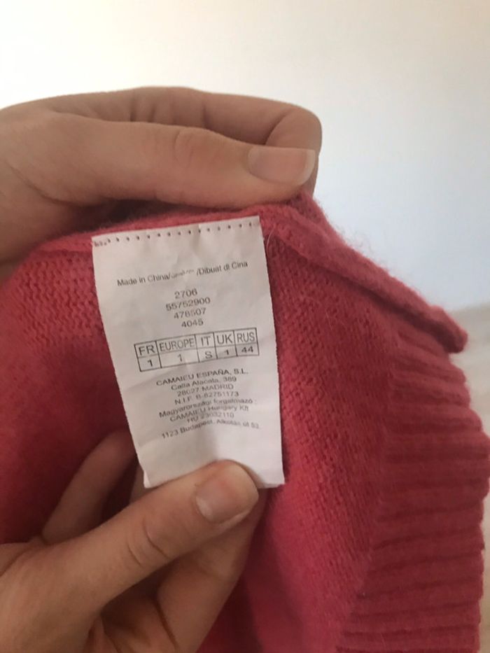 Pull camaïeu rose angora - photo numéro 3