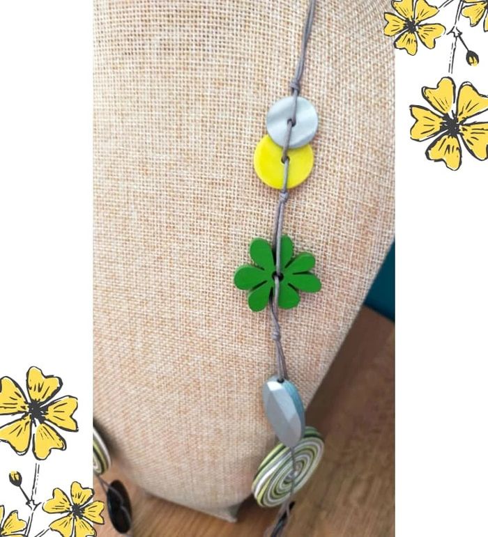 Collier long en bois - Collection Émeraude Urbaine - photo numéro 5