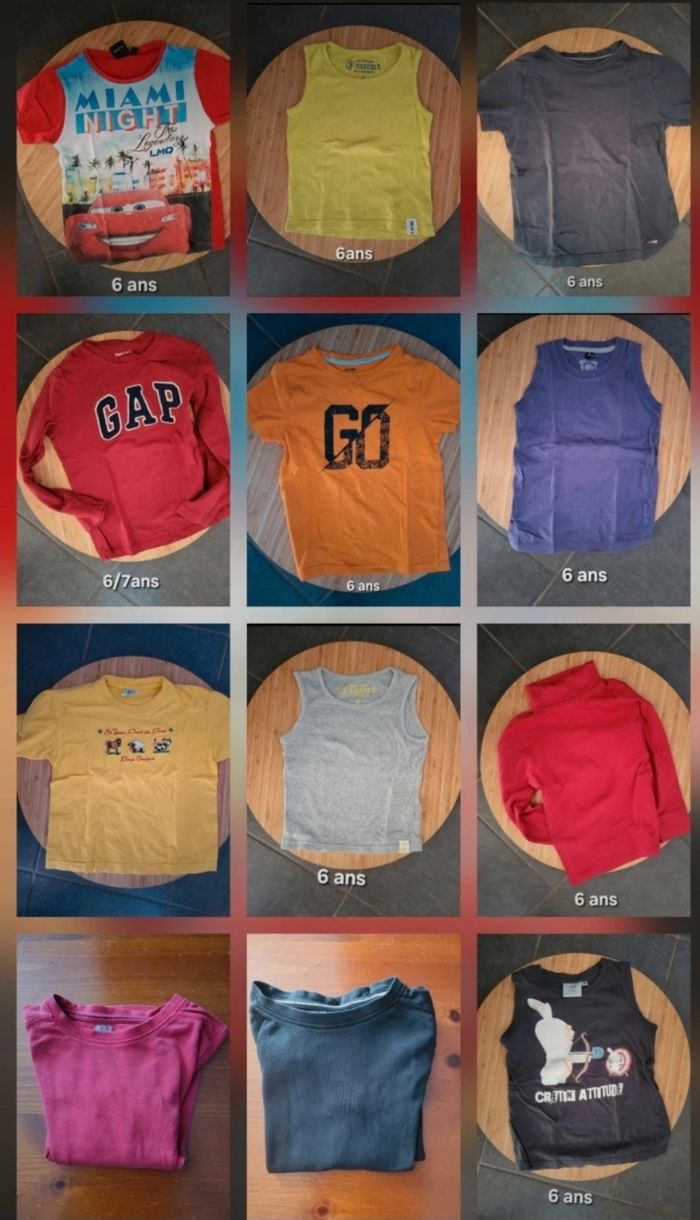 Lot de t-shirts et pyjamas garçon – Taille 6 ans