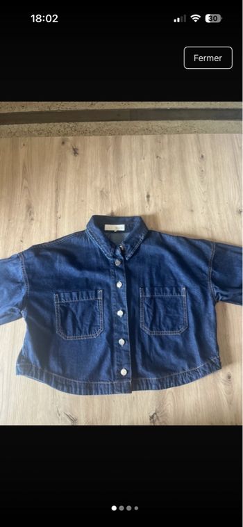 Veste chemise jeans bleu brut Zara