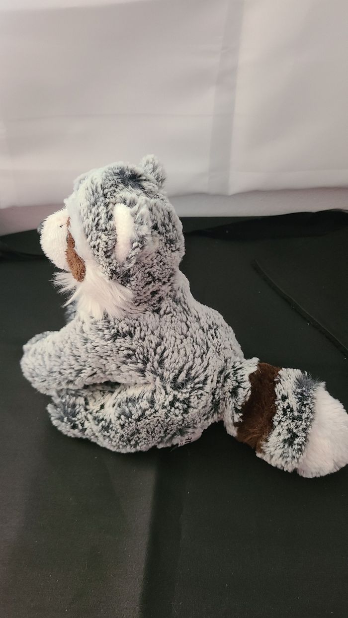 Peluche raton laveur CREATIONS DANI chiné gris blanc marron - photo numéro 4