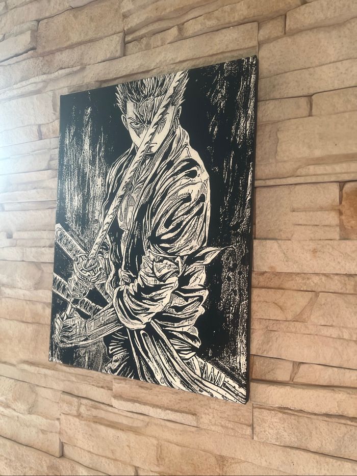 Tableau Zoro sabres One Piece en toile 30x40cm - photo numéro 4